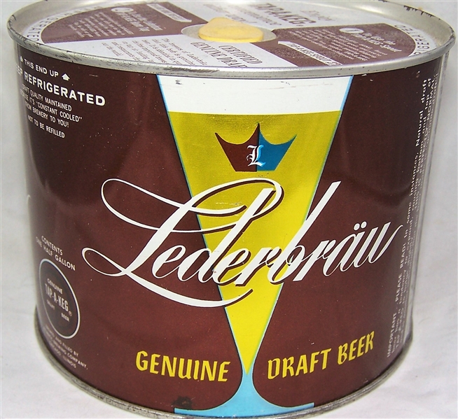 Lederbrau Genuine Draft Half Gallon Beer Can