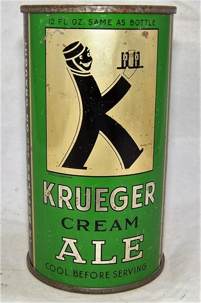 Krueger Cream Ale O.I Silver Letter Flat Top Beer Can