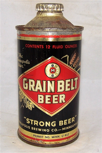 Grain Belt Strong Low Pro Cone Top Beer Can, The Minneapolis Beer