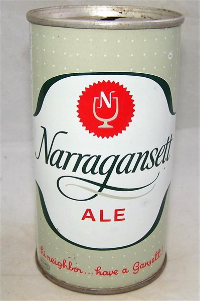 Narragansett Ale Zip Top Beer Can, Clean!