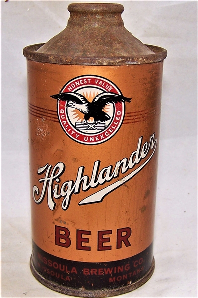 Highlander Low Pro Cone Top Beer Can