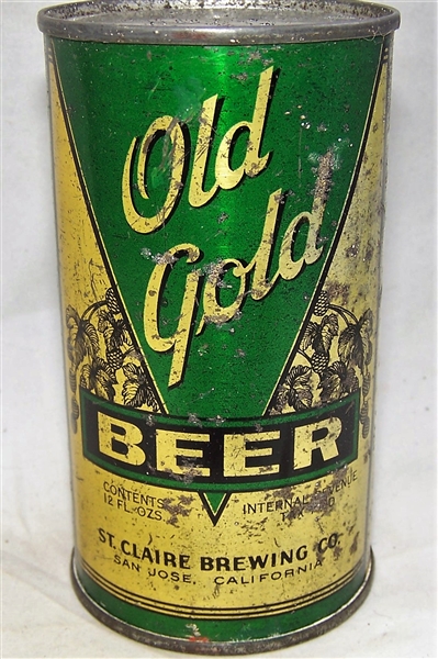 Old Gold Flat Top Beer Can St. Claire