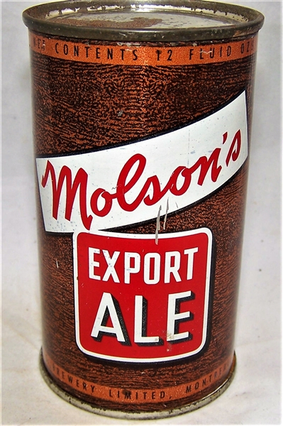 Molsons Export Ale Flat Top Beer Can
