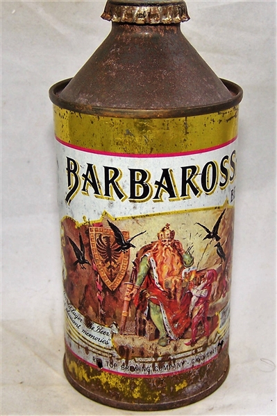 Barbarossa Cone Top Beer Can, Good Colors.