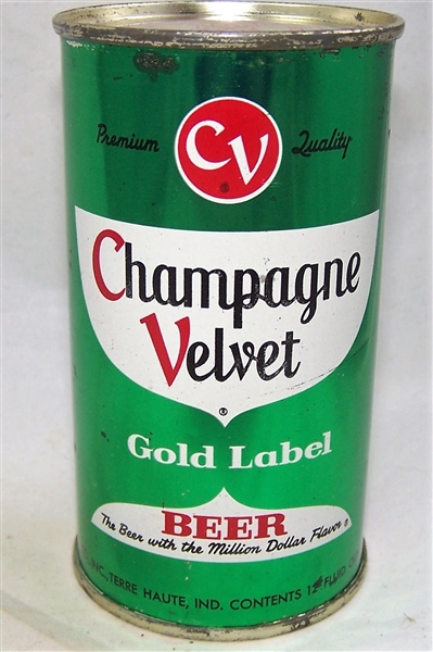 Champagne Velvet Gold Label Flat Top Set Can (Green) All Original.