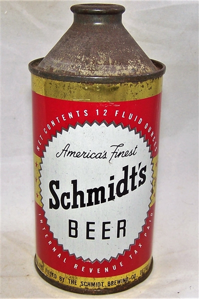 Schmidts Americas Finest Cone Top Beer Can