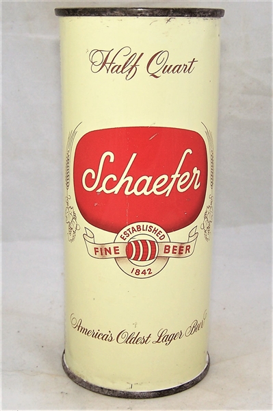 Schaefer 16 Ounce Flat Top Beer Can.