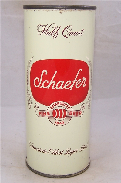 Schaefer 16 Ounce Flat Top Beer Can.