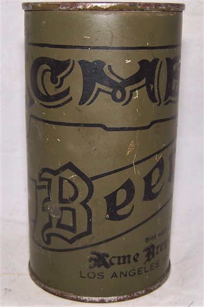 Acme Olive Drab Flat Top Beer Can