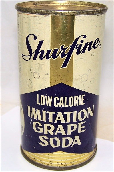 Shurfine Low Calorie Imitation Grape Pre Zip Code Soda Can