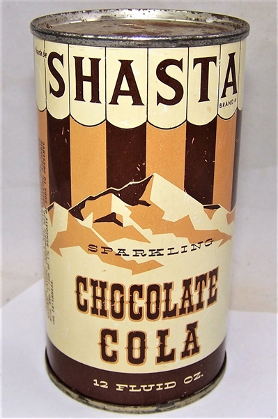 Shasta Sparkling Chocolate Cola Soda Pre-Zip code Flat Top can