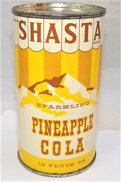 Shasta Sparkling Pineapple Cola Soda Pre-Zip code Flat Top can