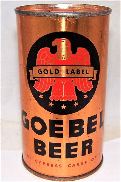 Goebel Gold Label Opening Instruction Flat Top Beer Can