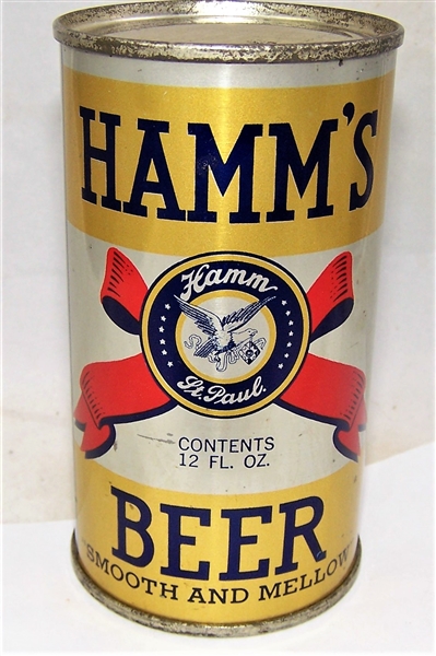 Tough Metallic Hamms Opening Instruction Flat Top Beer Can