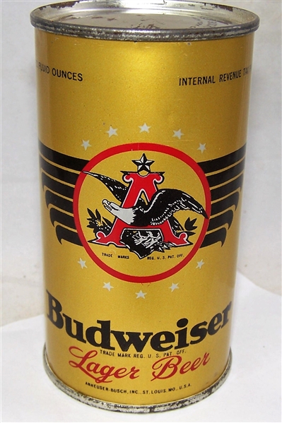 Budweiser Opening Instruction Flat Top Can Rated as a R-7 Minty