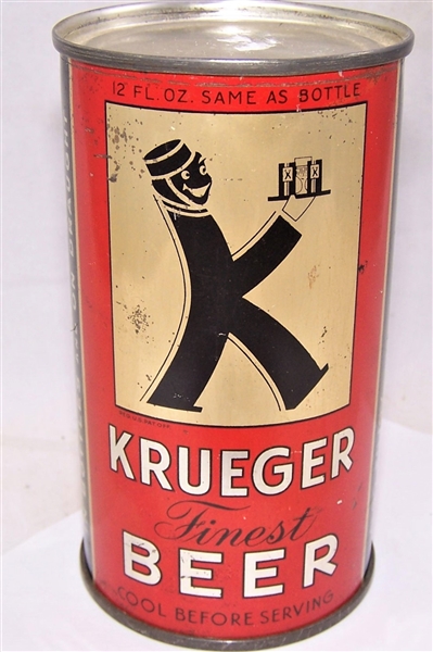 Krueger Finest Opening Instruction Flat Top Beer Can