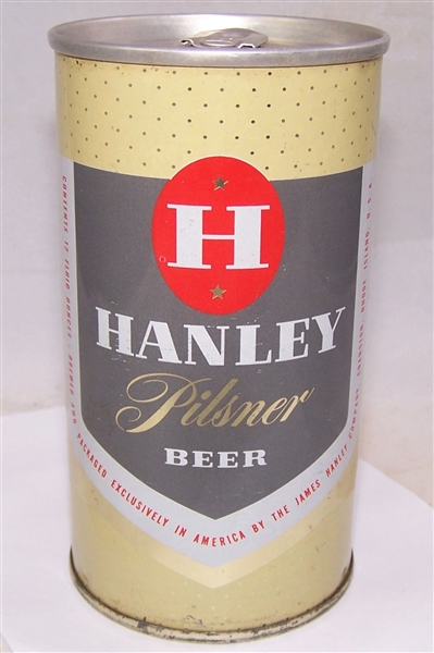 Hanley Pilsner Zip Top Beer Can, Bottom Opened