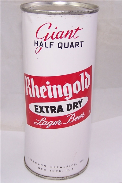 Rheingold 16 ounce Flat Top Beer Can (Giant)