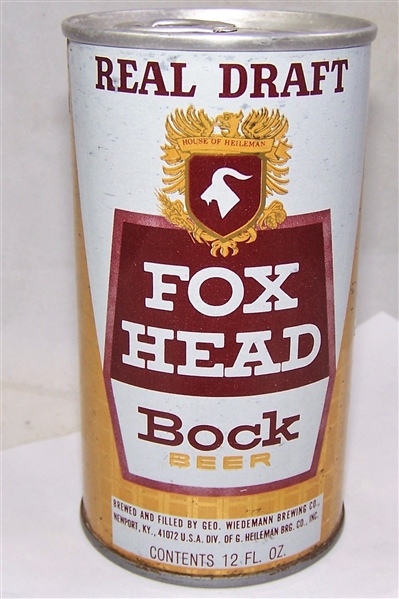Fox Head Bock (Real Draft) Tab Top Beer Can