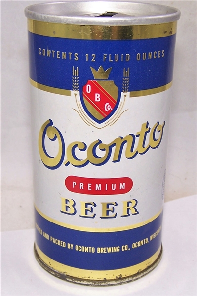 Very Clean Oconto Zip Top Beer Can