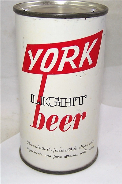 York Light Flat Top Beer Can