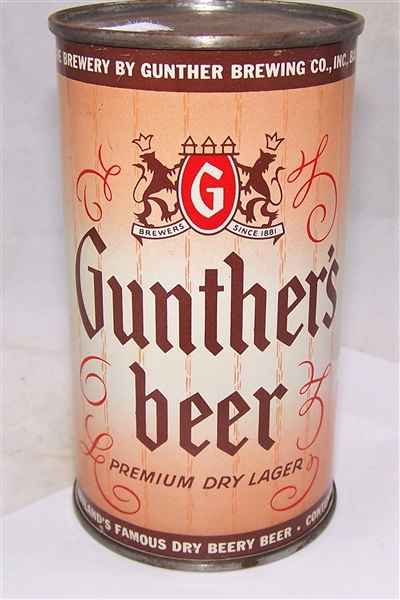 Gunthers Premium Dry (Famous Berry Beer) Flat Top.