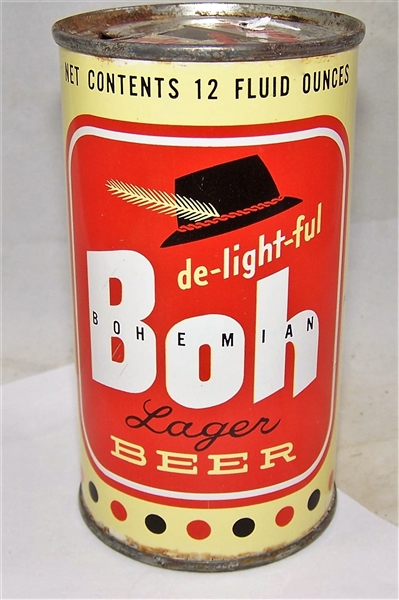 Boh Bohemian Lager Flat Top Beer Can
