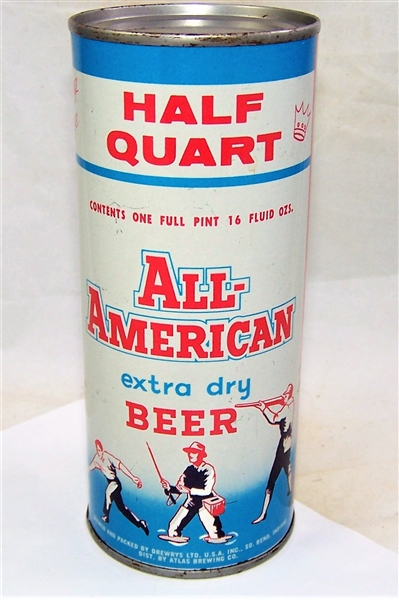 All American 16 ounce Flat Top Beer Can