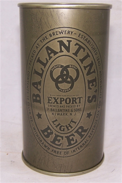 Ballantine Olive Drab Flat Top Beer Can