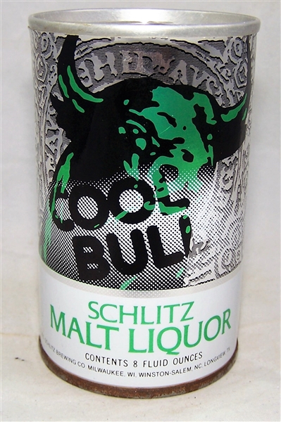 Schlitz Malt Liquor Cool Bull 8 ounce Tab Top Test Can