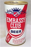Pristine Embassy Club Tab Top Beer Can. Trenton, NJ