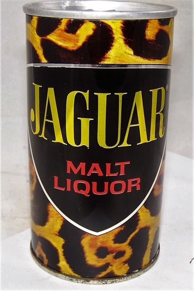 Jaguar Malt Liquor Bottom Opened Zip Top, Jaguar Metallic