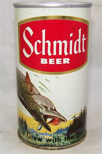 Schmidt Zip Top Northern Pike Beer Can Bottom Opened