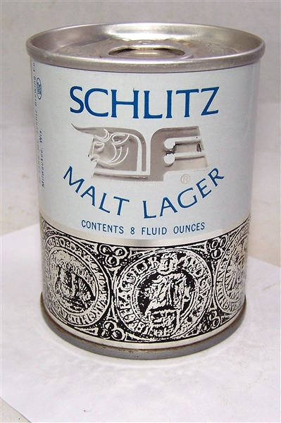 8 Ounce Schlitz Malt Lager 1968 Tab Top Beer Can Tough Can