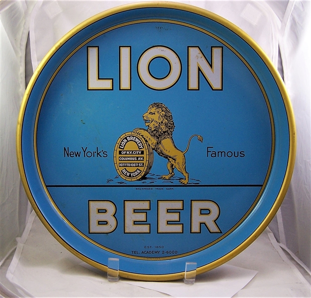 Lion "New Yorks Famous" 13 Inch Beer Tray