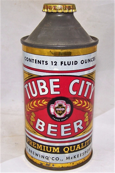 Tube City Cone Top Beer Can with Crown