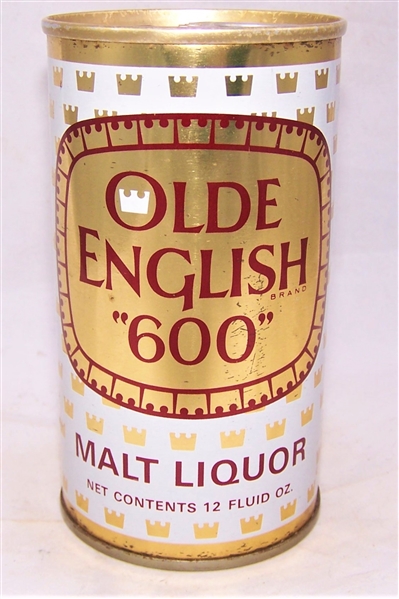 Olde English "600" Malt Liquor Tab Top Beer Can