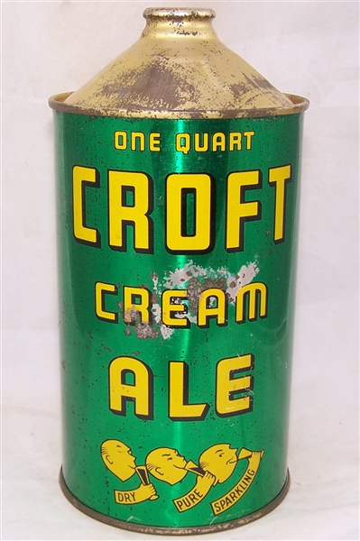 Croft Cream Ale (4 Products) Quart Cone Top Beer Can
