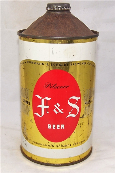 F & S Pilsener Quart Cone Top Beer Can