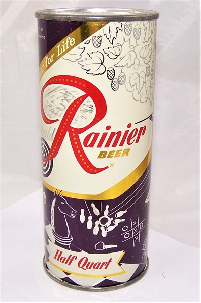 Rainier Jubilee Half Quart (Games) Flat Top Beer Can