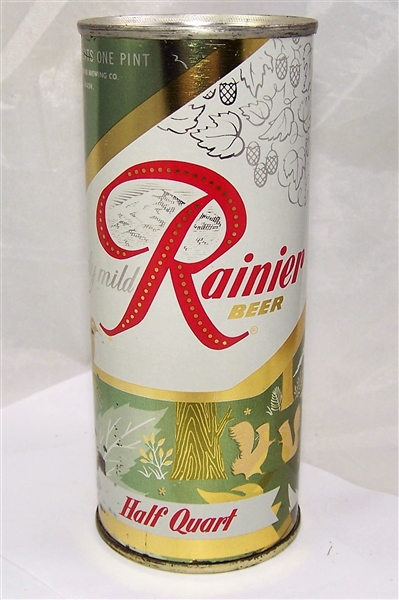 Rainier Jubilee Half Quart (Ballooning) Flat Top Beer Can