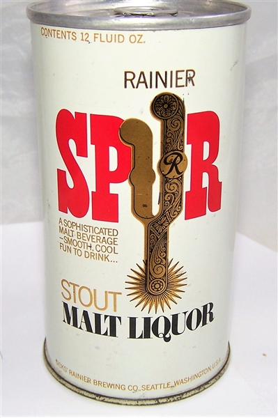 Very Rare Spur Malt Liquor Test Can, "A Sophisticated" Metallic Tab Top Beer Can