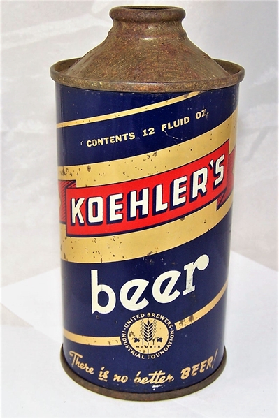 Koehlers Low Pro Cone Top Beer Can