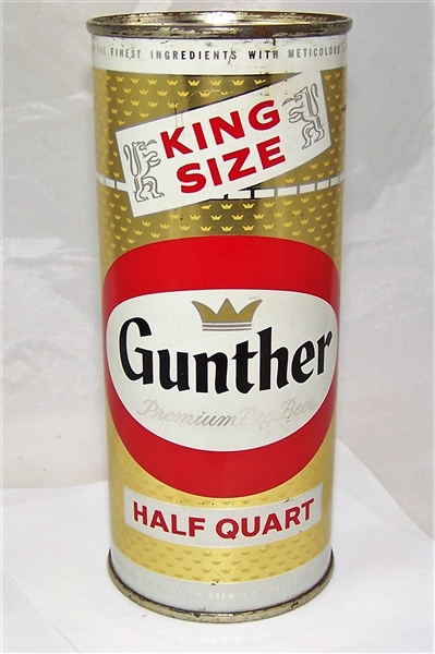 Gunther King Size 16 Ounce Flat Top Beer Can