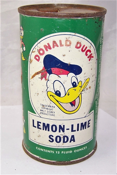 Donald Duck Lemon Lime Flat Top Soda Can