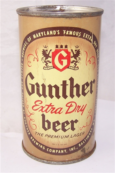Gunther Extra Dry Indoor Flat Top Beer Can