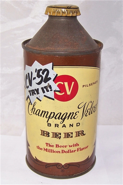 Champagne Velvet "CV 52 Try It" Cone Top Beer Can