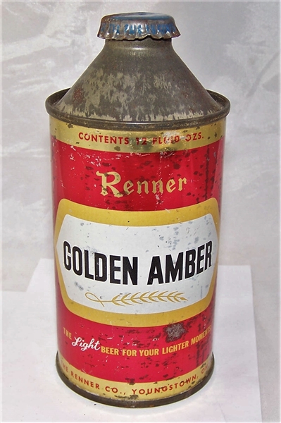 Renner Golden Amber Cone Top Beer Can