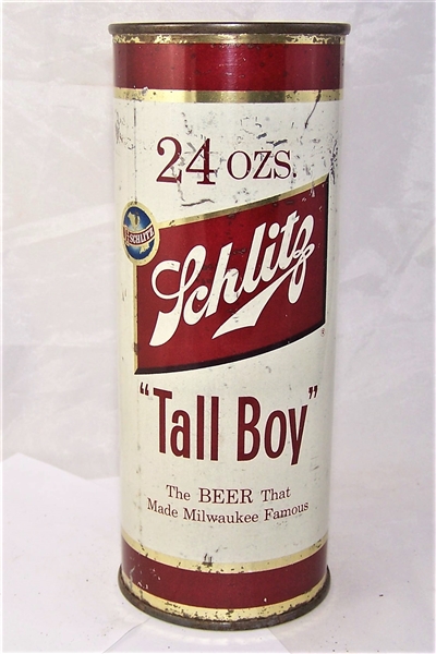 Schlitz Tall Boy Flat Top Beer Can 1956