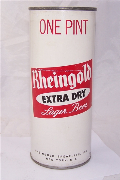 Rheingold Extra Dry 16 Ounce Flat Top Beer Can